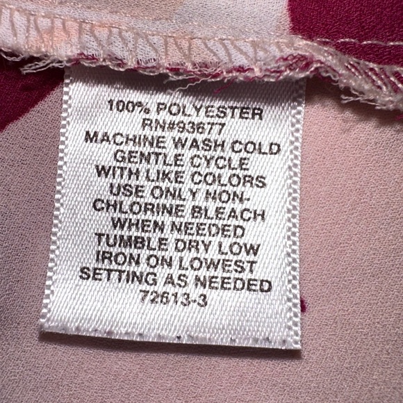 Liz Claiborne Pink and White Floral Blouse Size 1X Office Summer Career Church - Picture 4 of 5